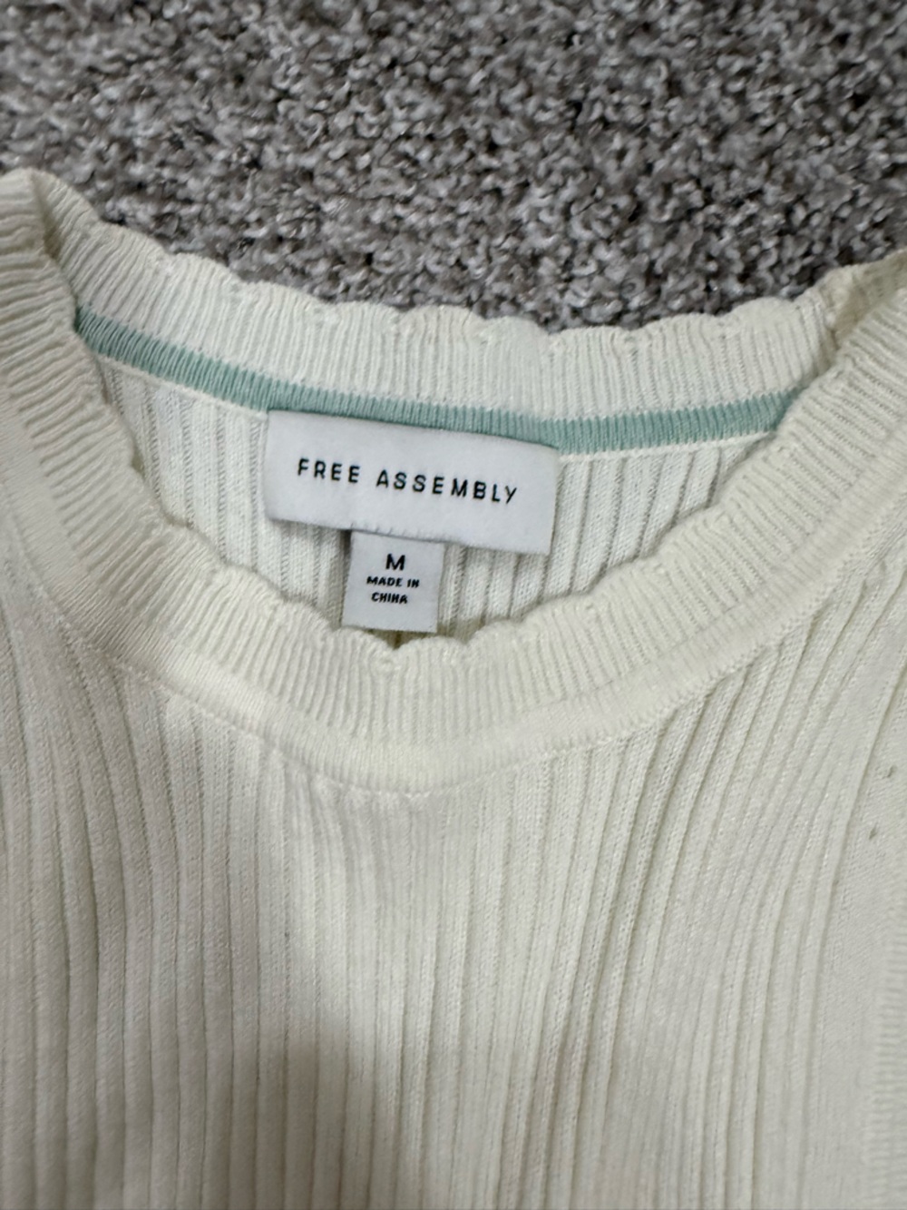 Free Assembly Ribbed Cream Tank Top - Picture 2 of 3